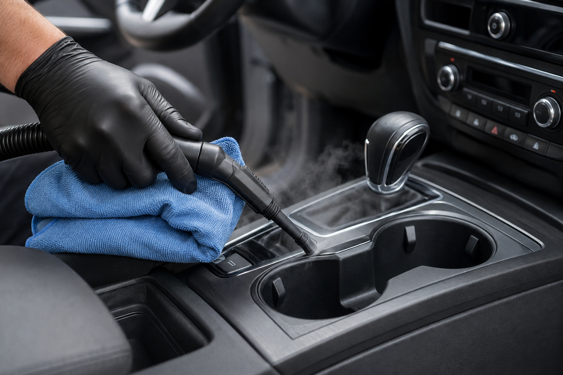How to Steam Clean Car Cup Holders and Center Console Crevices